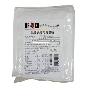 DR.OKO德逸 歐盟認證 黑麥麵粉 500g/包