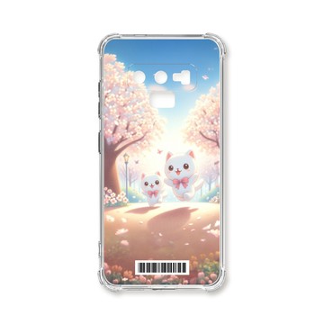 Note 系列殼 TRON 三星 NOTE 9 櫻花插畫風格白貓咪  載具 四角防摔殼 手機殼
