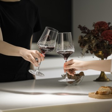 奧地利 GRANDI ｜極光490紅酒杯 施華洛世奇水鑽 490ml - 兩入一組