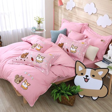 【福袋】柴語錄-床包薄被套五件組(含抱枕)-台灣製造