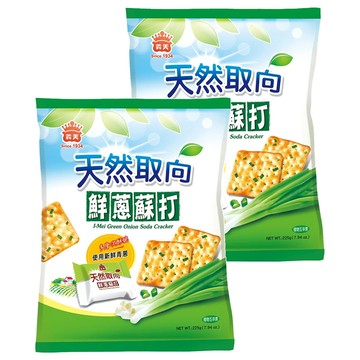 義美 天然取向 蘇打餅乾 鮮蔥  225g  2包