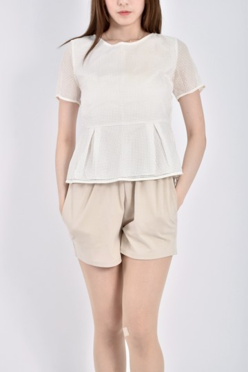 加購優惠(S) net設計感白色短袖上衣