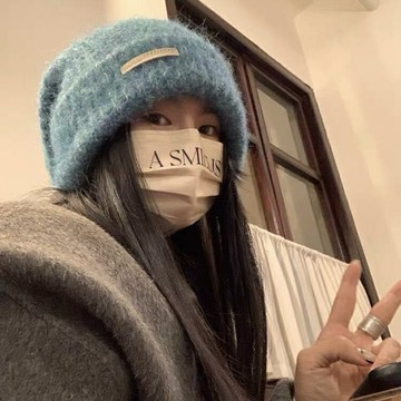 含羊毛秋冬毛線堆堆帽大頭圍百搭休閑冷帽保暖帽子情侶護耳針織帽