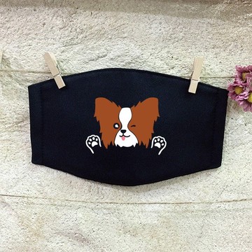 反光口罩 手工製作口罩 蝴蝶犬 Papillon
