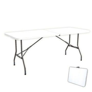 LOGIS－塑鋼萬用182*74摺疊長桌 摺疊桌 野餐桌 展示桌 會議桌【6FOOT】
