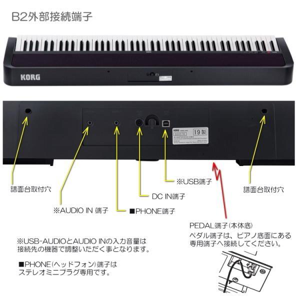 スタンド固定ベルト付き■コルグ 電子ピアノ B2 ブラック「テーブル形スタンド付き」