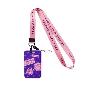 beatrix NEW YORK 掛繩造型票卡夾  7 x 11cm  紫色