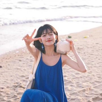 🔥現貨秒發.寶藍色 棉麻吊帶連衣裙 寬鬆長裙 A字顯瘦裙  出國海邊女神穿搭 大尺碼 寬鬆洋裝 小個子洋裝
