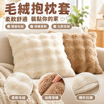 百搭抱枕套毛絨絨臥室北歐靠枕床頭枕套沙髮客廳雙麵靠背飄窗靠墊 IXKD