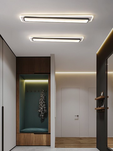過道燈長方形簡約現代LED吸頂燈長條燈走廊燈衣帽間燈陽臺燈新款