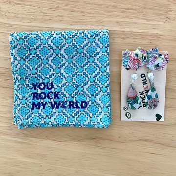 英國Liberty 印花手工耳環 x 經典高绵手巾仔