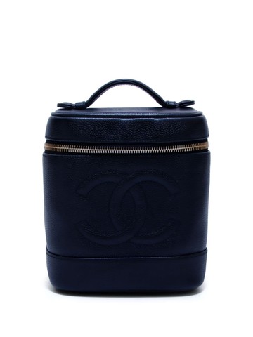 CHANEL Pre-Owned - 1997 CC stitch Vanity handbag - women - Caviar Leather - One Size - Black