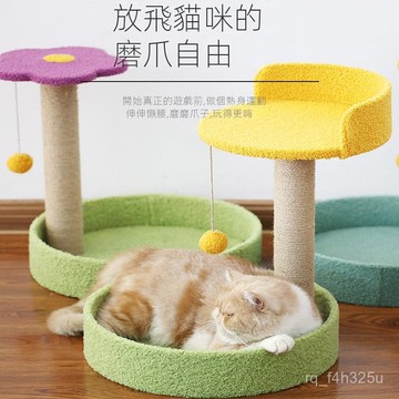 【限時特賣】貓爬架 一體式太空艙  立體貓爬架貓抓闆貓抓柱劍麻貓爬架耐磨立式貓爬架小型磨爪器逗貓玩具貓跳臺