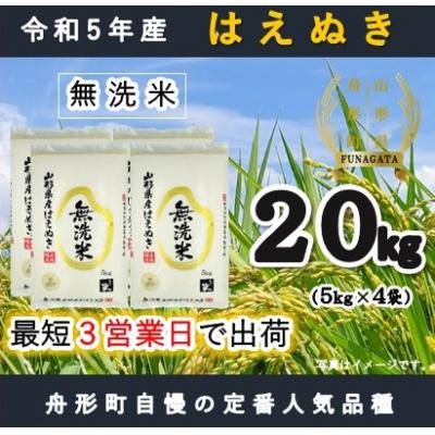 ふるさと納税 舟形町 はえぬき20kg(5kg×4袋)令和5年産