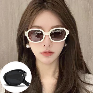 seoul show首爾秀 180度全折疊彈簧腿復古橢圓框男女太陽眼鏡UV400墨鏡 6180