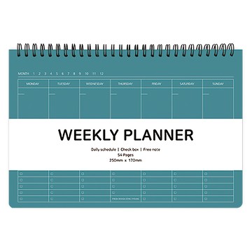 2Youngdesign 完整一週計畫筆記本 54頁  250 x 170mm  孔雀綠  2本