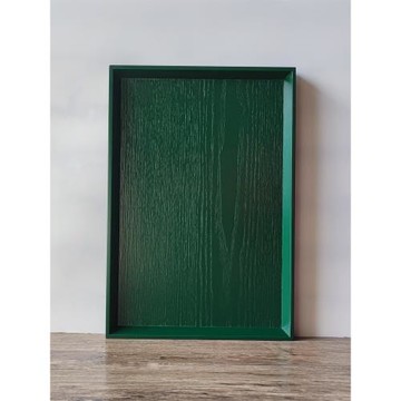 闔慕北歐ins復古綠色木質托盤長方形酒店木盤簡約茶盤家用放杯子