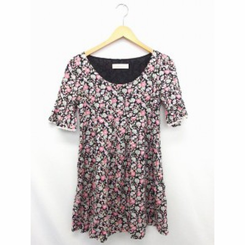 中古 トランテアン ソン ドゥ モード 31 Sons De Mode ワンピース スカート 花柄 半袖 ジップ コットン 綿 38 ブラック 黒 通販 Lineポイント最大3 0 Get Lineショッピング