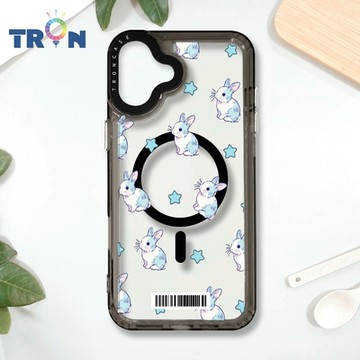 TRON IPHONE 16 PLUS 手繪小兔子透明殼 防摔 MAGSAFE 磁吸 太空載具殼 透黑 手機殼