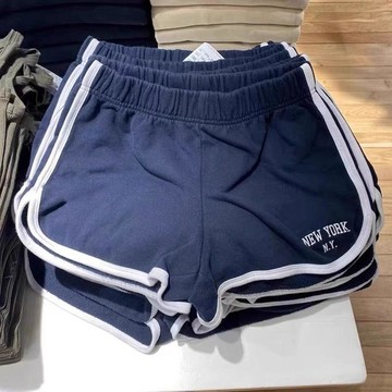 人氣單品✨夏季辣妹風BM短褲女高腰顯瘦熱褲美式復古字母刺繡側邊條紋運動褲6LAP