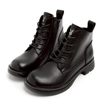 ✨迎新年 特殺65折起｜PLAYBOY 復刻經典 英倫風真皮短靴 -黑(Y9707)