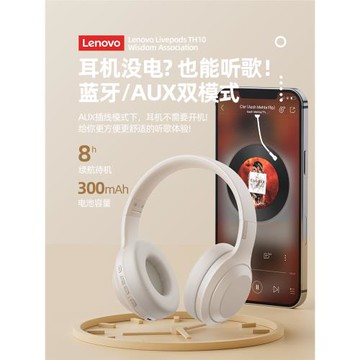 聯想藍牙耳機頭戴式耳罩無線筆記本電腦運動降噪耳麥有線2025新款