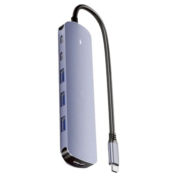 ANTIAN Type-C 6合1多功能HUB筆電轉接器 PD100W  1個  灰色