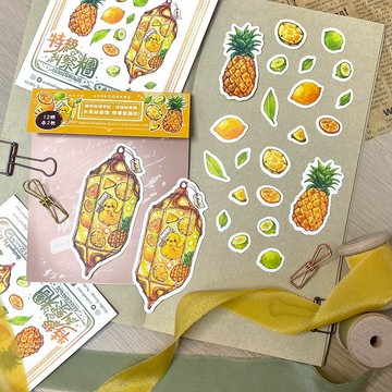 特級糾察糰 菠蘿檸檬結晶燈貼紙組