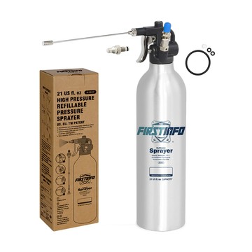 良匠工具 620ml 新型鋁製可重覆充氣充壓噴霧罐 霧狀短噴嘴+霧狀長噴嘴 - 瓶身加厚款 (140PSI)