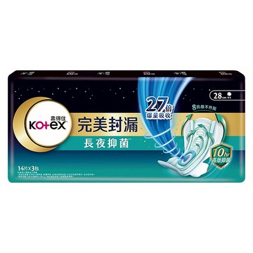 Kotex 靠得住 完美封漏 長夜抑菌 棉柔系列 夜用衛生棉  28cm  42片  1包