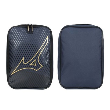 MIZUNO 鞋袋-台灣製 手提袋 鞋履收納 美津濃 33TM310429 丈青黑金