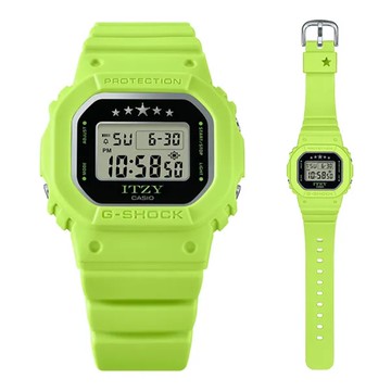 【CASIO 卡西歐】G-SHOCK x ITZY 限量聯名 經典方型 螢光綠 GMD-S5610IT-3_40.5mm