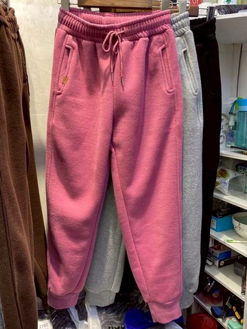 灰色加絨衛褲女寬松束腳蘿卜褲秋冬韓版保暖棉褲加厚運動休閑褲子