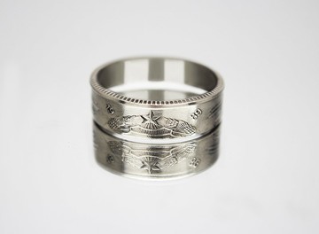 匈牙利硬幣戒指 5 福林 1983-1989 年男士硬幣戒指 女士硬幣戒指