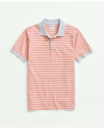 Brooks Brothers Men's Golden Fleece Original Fit Multi-Stripe Polo Shirt | Orange | Size 2XL