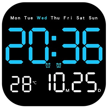 LED多功能掛壁電子鬧鐘 正方形 Z0101  藍燈