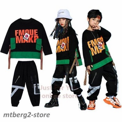 キッズ ダンス衣装 子供服 ヒップホップ かっこいい ダンスパーカー 男の子 女の子 黒 Dance Hiphop ロック風 レッスン着 練習着 競技 激安 セール 通販 Lineポイント最大get Lineショッピング