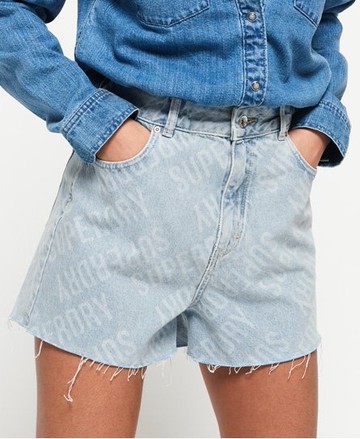 Superdry Women's Women's Ruby Cut Off Shorts Blue / Laser Blue - Size: 26