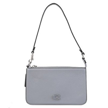 COACH 經典C LOGO迷你手提肩背包/腋下包(灰藍)