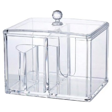 拍平方 化妝棉收納盒 環保PS材質  1個  收納盒 透明色