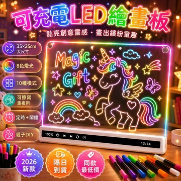 ⚡限時破價⚡兒童發光畫板 DIY發光畫板 螢光畫板手繪小夜燈 塗鴉手繪板 可擦寫留言板 寫字板 記事板 生日交換禮物
