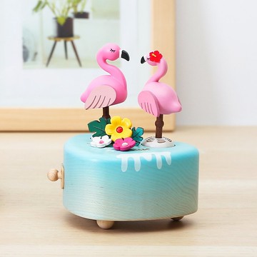 【紅鶴翻糖蛋糕】迷你愛心雙旋轉音樂盒 情人節禮物 結婚禮物