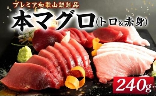 プレミア和歌山認証品 本マグロ（養殖）トロ＆赤身セット　240g