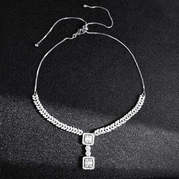 歐美新娘鋯石項鍊首飾女新款