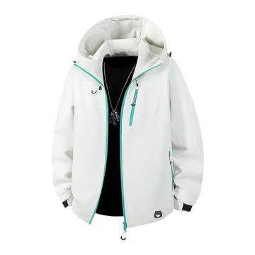 秋冬季石墨烯內膽加厚男士戶外山系風連帽工裝外套衝鋒衣男女防風戶外登山服