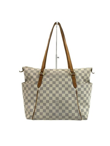 louis vuitton 白色 Totally 棋盤格帆布塗層托特包 手提包
