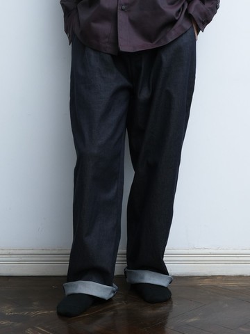 KAIKAI - Mirror Reflection - 夜影藍牛仔闊腿褲