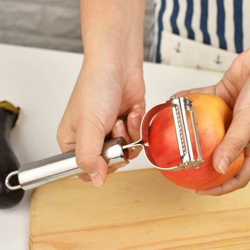 不銹鋼雙頭削皮刀 笑臉刨刀 果蔬瓜刨土豆刨絲器雙頭削皮器