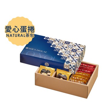 【名店嚴選】【名店嚴選】璽氏工坊－金磚璽宴禮盒【Ｂ款 - 千層手工蛋捲茶包組】（附焦糖色品牌手提袋 ) (禮盒/年貨)(中秋月餅)