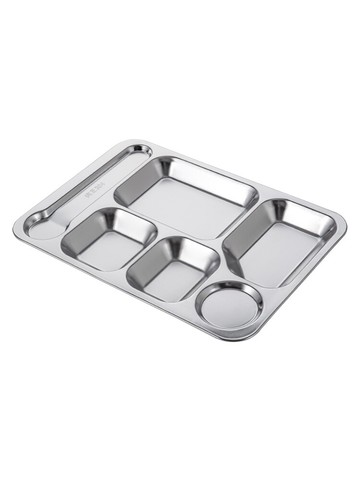 食堂餐盤304不銹鋼飯盒多格商用自助餐盤子分格菜盤托盤